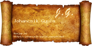 Johancsik Gyula névjegykártya